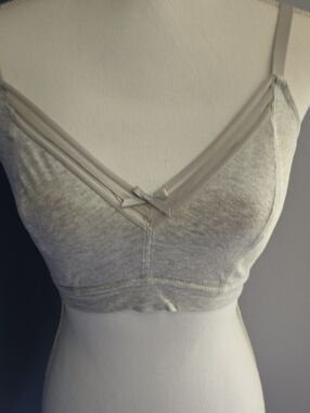 Por Mori  2 Pcs- Heather Gray Cotton Blend Wireless Bra